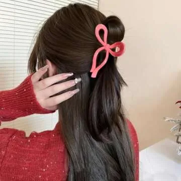 KuuGuu Bow Hair Claw Clips - 3 PCS Nonslip Large Butterfly Ribbon Clips for Thick Hair, Strong Hold Matte Hair Accessories for Women & Girls | Holiday Present for Teen Girls