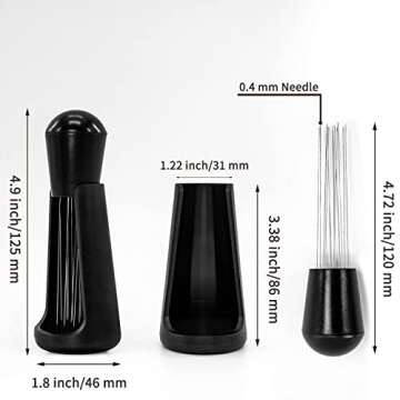 Wdt Tool, Espresso Coffee Stirrer 12 Needles 0.4mm Espresso Distribution Tools with Stand, Espresso ...