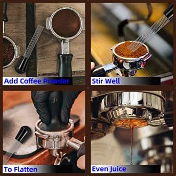 Wdt Tool, Espresso Coffee Stirrer 12 Needles 0.4mm Espresso Distribution Tools with Stand, Espresso Coffee Distributor