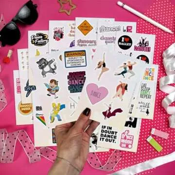 100 Dance Stickers for Water Bottles and Scrapbooking