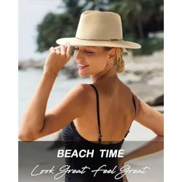 FURTALK Wide Brim Panama Hat for Sun Protection and Style