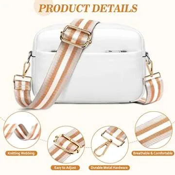 HUANLANG Purse Straps Replacement Crossbody Bag Strap Fashion Adjustable Guitar Strap for Women Tren...