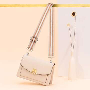 HUANLANG Purse Straps Replacement Crossbody Bag Strap Fashion Adjustable Guitar Strap for Women Trendy Wide Handbag Straps