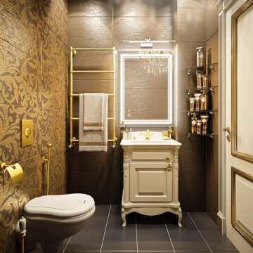 SaniteModar Bathroom Mirror with Lights 32x24 in, Led Mirror for Bathroom, Led Bathroom Mirror, 3 Co...