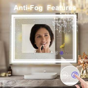 SaniteModar 32x24 in LED Bathroom Mirror with Lights