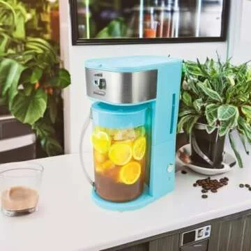 Brentwood KT-2150BL Iced Tea and Coffee Maker with 64 Ounce Pitcher, Blue