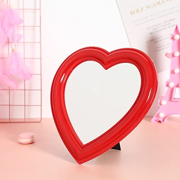 Mokoze Heart Shaped Desk & Wall Mirror - Perfect Gift Idea