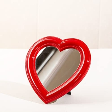 Mokoze Heart Shaped Desk & Wall Mirror - Perfect Gift Idea