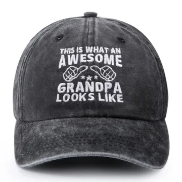 Funny Adjustable Grey Baseball Cap for Grandpa - Gift Idea