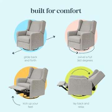 DaVinci Arlo Glider Recliner - Stylish & Safe Nursery Chair