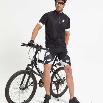 sponeed Men Cycle Pants Cushioned Road Biking Biker Shorts Gel Padded Spandex Cycling Tights US XXL White