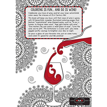 Maad 'When Life Gets Complicated, I Wine' - Funny Adult Coloring Book - Perfect White Elephant Gift Idea Funny - Includes Colored Pencils