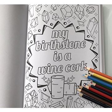 Maad 'When Life Gets Complicated, I Wine' - Funny Adult Coloring Book - Perfect White Elephant Gift Idea Funny - Includes Colored Pencils