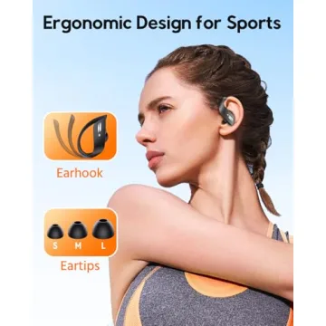 Wireless Earbuds 80Hrs Bluetooth 5.3 Headphones, Bluetooth Earbuds Stereo Bass Sound Ear Buds, IPX7 Waterproof Sports Over Ear Earphones with Earhook, LED Power Display, for Running Workout Black