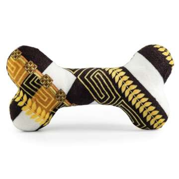 Haute Diggity Dog Fursace Bone, Plush Designer Dog Toys with Interactive Squeaker, Stimulating Pet E...