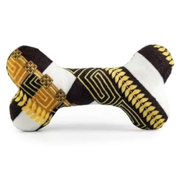 Haute Diggity Dog Fursace Bone, Plush Designer Dog Toys with Interactive Squeaker, Stimulating Pet E...