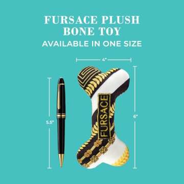 Haute Diggity Dog Fursace Bone, Plush Designer Dog Toys with Interactive Squeaker, Stimulating Pet Enrichment, Machine-Washable & Safe Materials for All Breeds, One Size