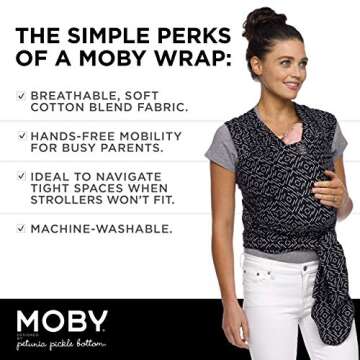 Moby Baby Wrap Carrier Classic by Petunia Pickle Bottom for Newborns To Toddlers (8-33lbs), Infant S...