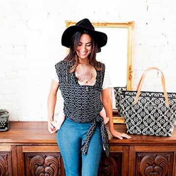 Moby Baby Wrap Carrier Classic by Petunia Pickle Bottom for Newborns To Toddlers (8-33lbs), Infant Sling Carrier, Lightweight & Hands Free Design, Adjustable for All Body Types (Strolling in Salvador)