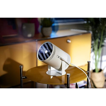 SAMSUNG 30”- 100” The Freestyle Smart Portable Projector, FHD, HDR, Indoor/Outdoor Home Use, Big Screen Experience, 360 Sound, SP-LSP3BLAXZA, 2022 Model (Renewed)