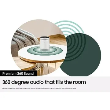 SAMSUNG 30”- 100” The Freestyle Smart Portable Projector, FHD, HDR, Indoor/Outdoor Home Use, Big Screen Experience, 360 Sound, SP-LSP3BLAXZA, 2022 Model (Renewed)
