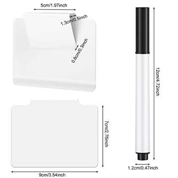 Chrisfall 18 Pcs White Basket Labels Clip on Label Holders Removable Hanging Bin Labels with Chalk Markers for Storage Bin Basket Box Kitchen Pantry