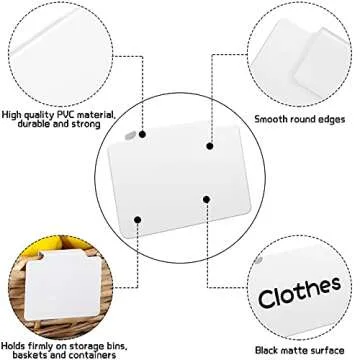 Elegant 18 Pcs White Basket Labels for Home Organization