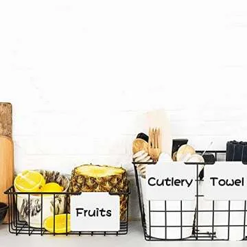 Elegant 18 Pcs White Basket Labels for Home Organization