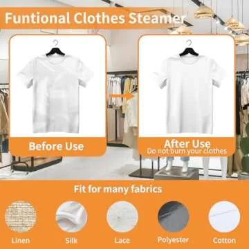 Portable Handheld Steamer for Clothes, 2-in-1 Ironing & Steaming,180° Rotatable Multi-Directional, Mini Travel Steamer,suitable for clothing of the majority of sizes/thickness for Dorm Room, White