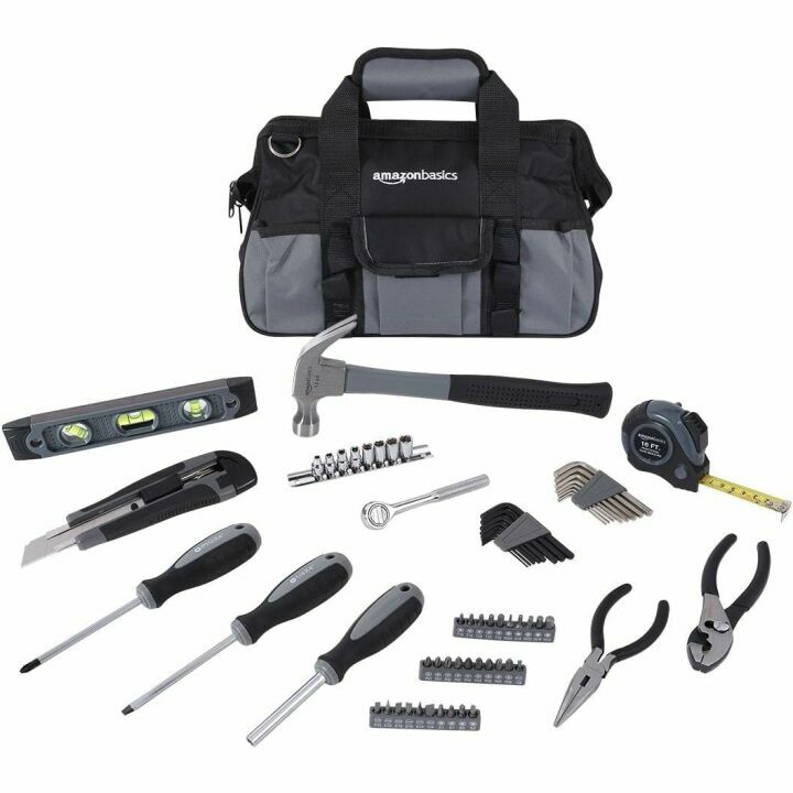 Amazon Basics 65 Piece Repair Tool Kit with Bag