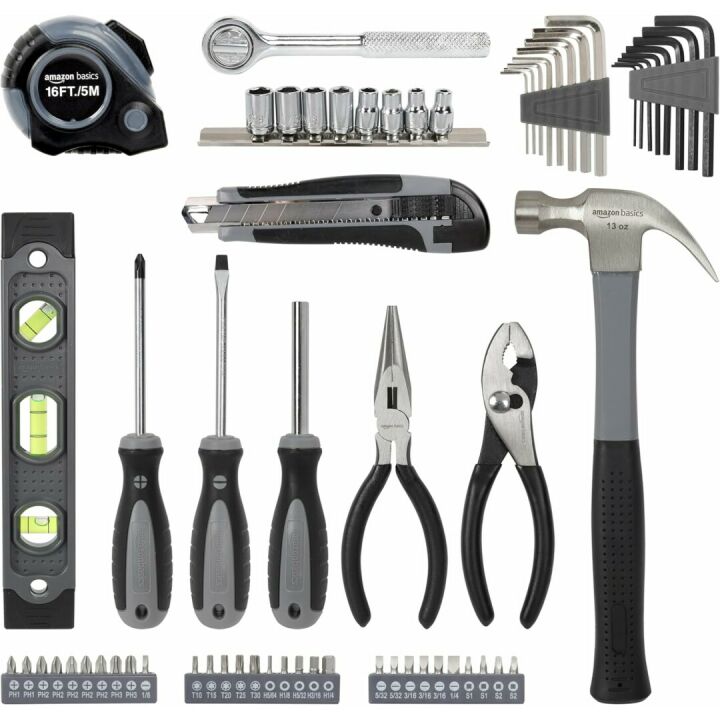 Amazon Basics 65 Piece Repair Tool Kit with Bag
