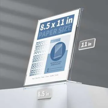 NIUBEE Acrylic Sign Holder - Clear Slanted Sign Frame 6-Pack