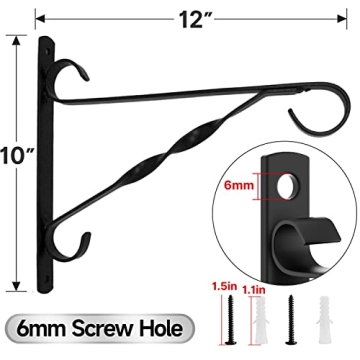 AMAGABELI 12 Inch Hanging Brackets for Outdoor Decor