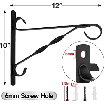 AMAGABELI 12 Inch Hanging Brackets for Outdoor Decor