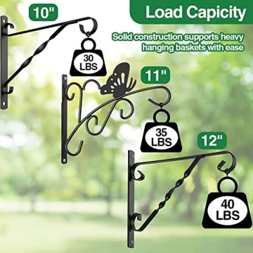 AMAGABELI 12 Inch Hanging Brackets for Outdoor Decor