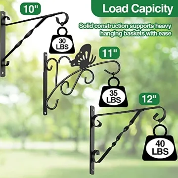 AMAGABELI 12 Inch Hanging Brackets for Outdoor Decor