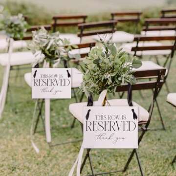 Elegant Reserved Row Signs for Weddings - Set of 2