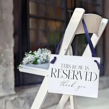 Elegant Reserved Row Signs for Weddings - Set of 2