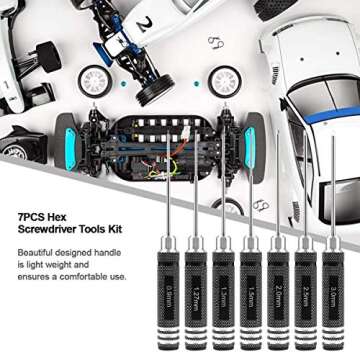 RC Hex Driver Set - 7pcs Hex Allen Screwdriver Kit 0.9mm 1.27mm 1.3mm 1.5mm 2.0mm 2.5mm 3.0mm Key Dr...