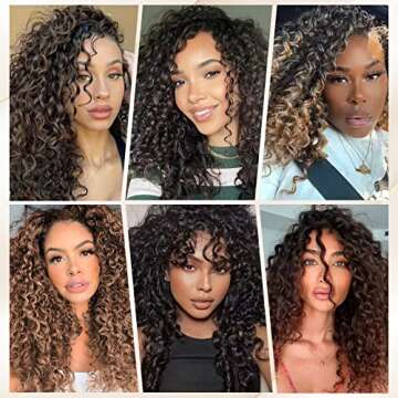 Dansama GoGo Curl Crochet Hair 14 Inch 28 strands Curly Crochet Hair, Ocean Wave Crochet Hair Water Wave Synthetic Braiding Hair Extensions for Black Women (14 inch (Pack of 6), #1B)