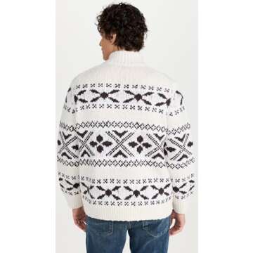 Vince Men's Fair Isle Full Zip Mock Neck for Stylish Comfort