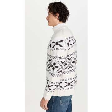 Vince Men's Fair Isle Full Zip Mock Neck for Stylish Comfort