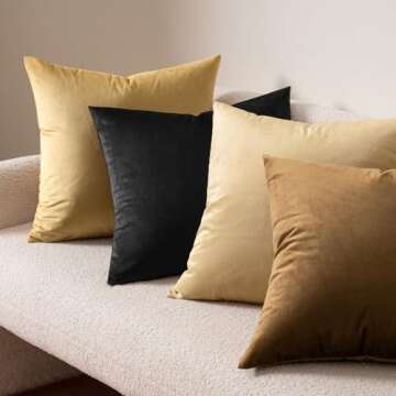 MIULEE Velvet Pillow Covers Set of 2 - 24x24 Inch Soft Covers