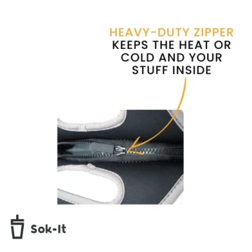 Sok It Lunch Tote Zippered Bag Insulated Neoprene Caddy (English Garden Picnic, Large 4.5 Quart Lunch Tote)