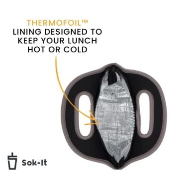 Sok It Lunch Tote Zippered Bag Insulated Neoprene Caddy (English Garden Picnic, Large 4.5 Quart Lunch Tote)