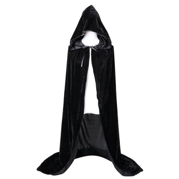 VGLOOK Unisex Velvet Hooded Cape for Halloween Fun