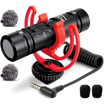 Movo DoubleMic V2: Dual Capsule Shotgun Microphone for DSLR and Smartphones