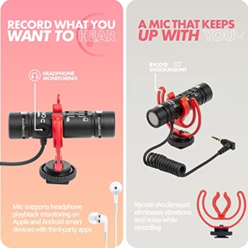 Movo DoubleMic V2 - Dual Capsule Microphone for Vlogging