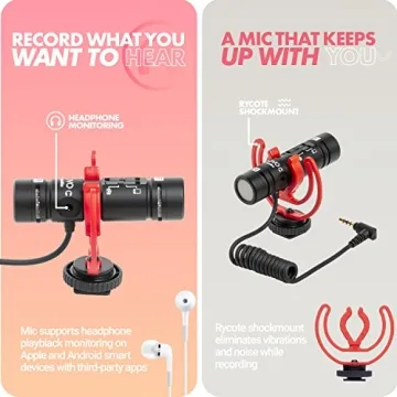 Movo DoubleMic V2 - Dual Capsule Microphone for Vlogging