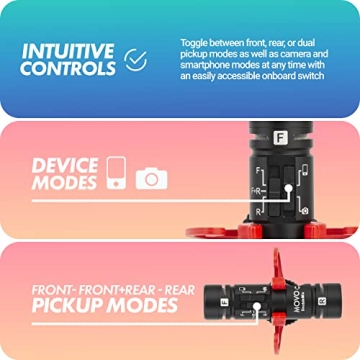 Movo DoubleMic V2 - Dual Capsule Microphone for Vlogging